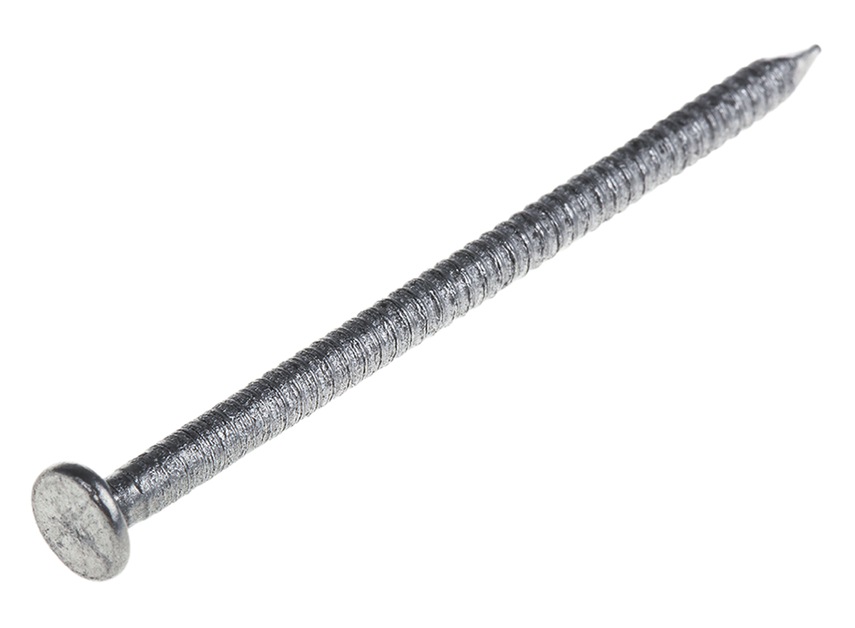 RS PRO Bright Steel Ring Shank Nail; 75 mm x 3.75 mm; 500 g Bag