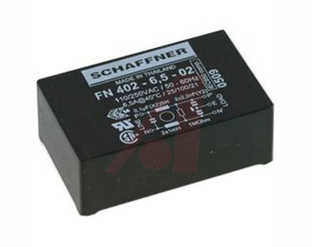Schaffner, FN402 6.5A 250 V ac 400Hz, PCB Mount EMI Filter, Pin, Single Phase