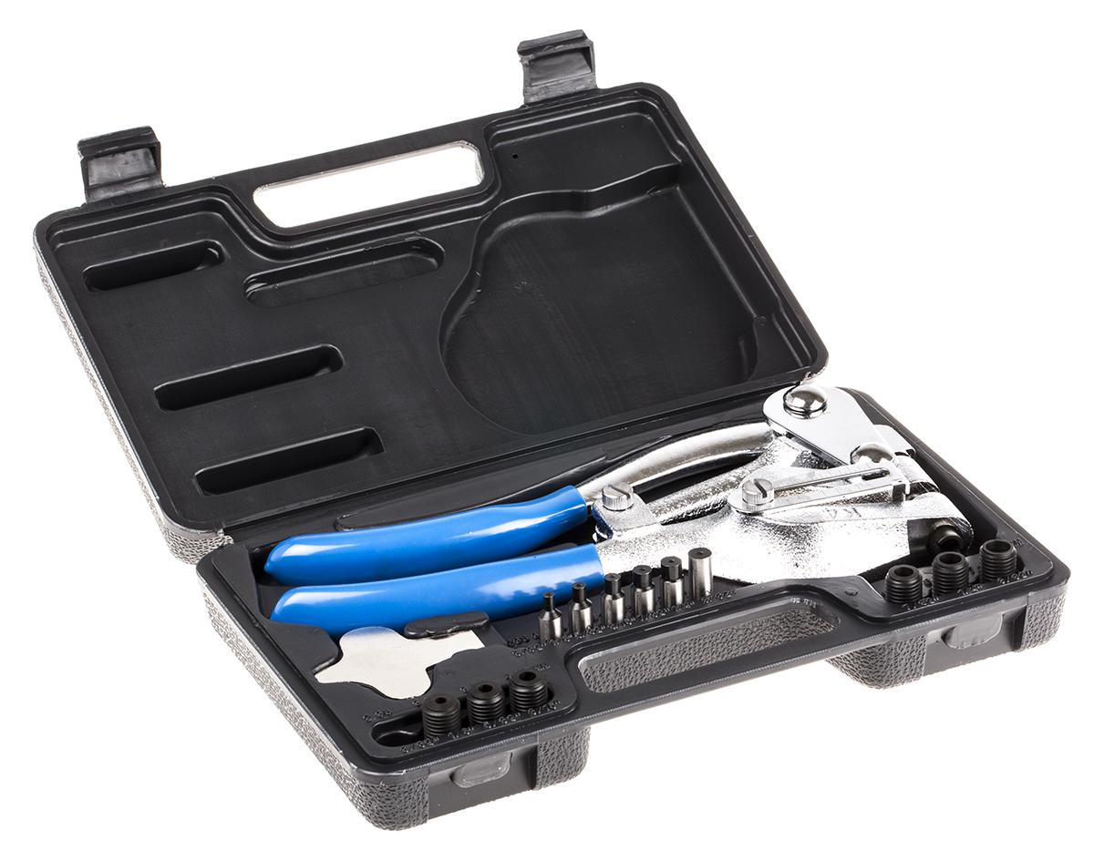 RS PRO Punch Set, 3/32 To 9/32 in, kit contents: Die Key & Storage Case, Circular, Hand Operation