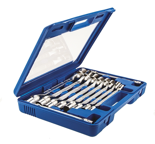 388-3735 RS PRO 10-Piece Box Wrench Set, 8 to 27 mm, Chrome Vanadium Steel