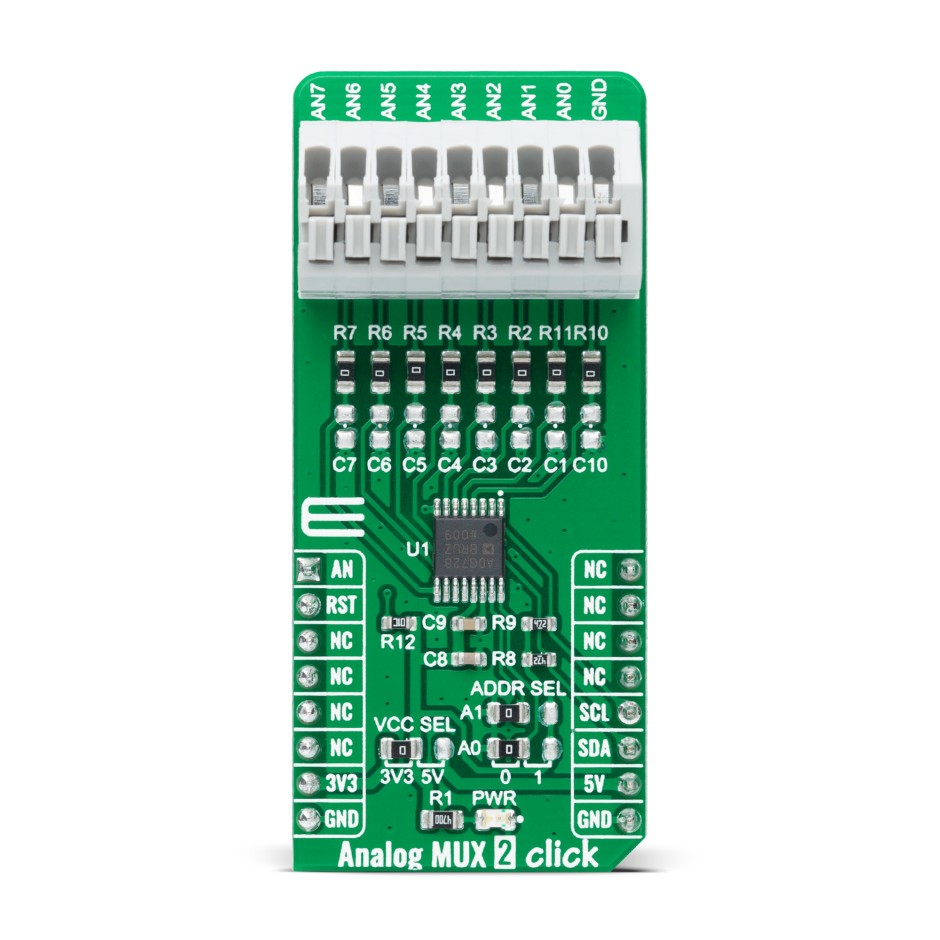 MikroElektronika MIKROE-4468, Accel 15 Click Switches & Multiplexer Add On Board for 3D Hall 8 Click for ECG/GSR Click