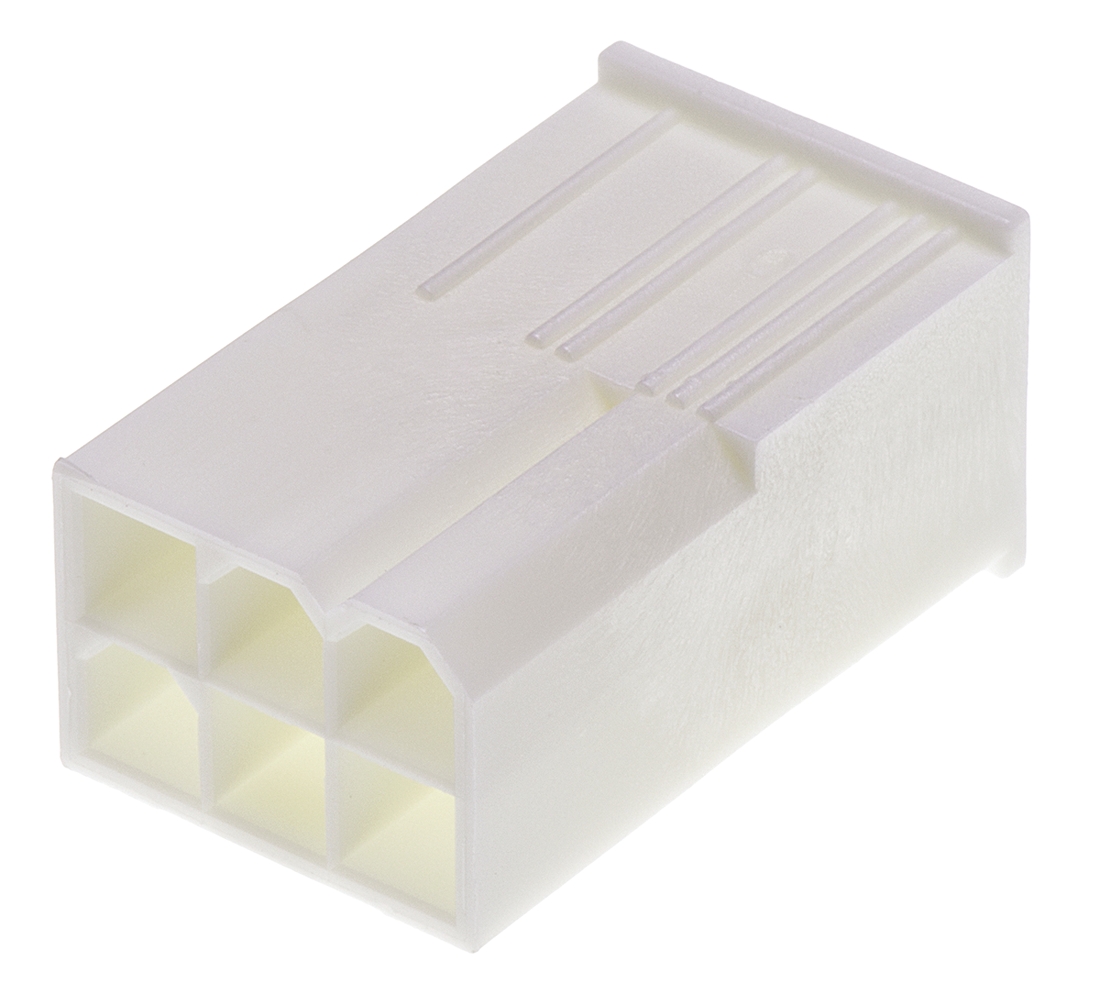 Molex, Mini-Fit Jr Male Connector Housing,  4.2 mm Pitch,  6 Way,  2 Row Straight