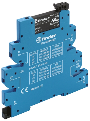 Finder 39 Solid State Interface Relay, Control:6.6V DIN Rail Screw