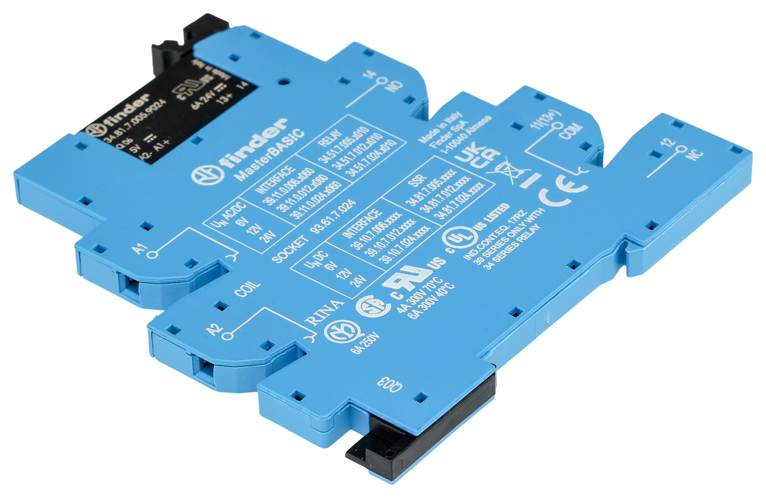 391070069024 Finder 39 Solid State Interface Relay, Control:6.6V DIN Rail Screw
