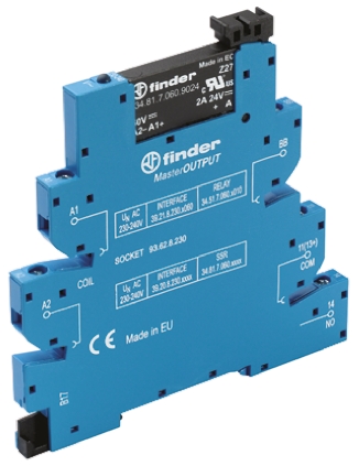 Finder 39 Solid State Interface Relay, Control:26.4V dc DIN Rail Screw