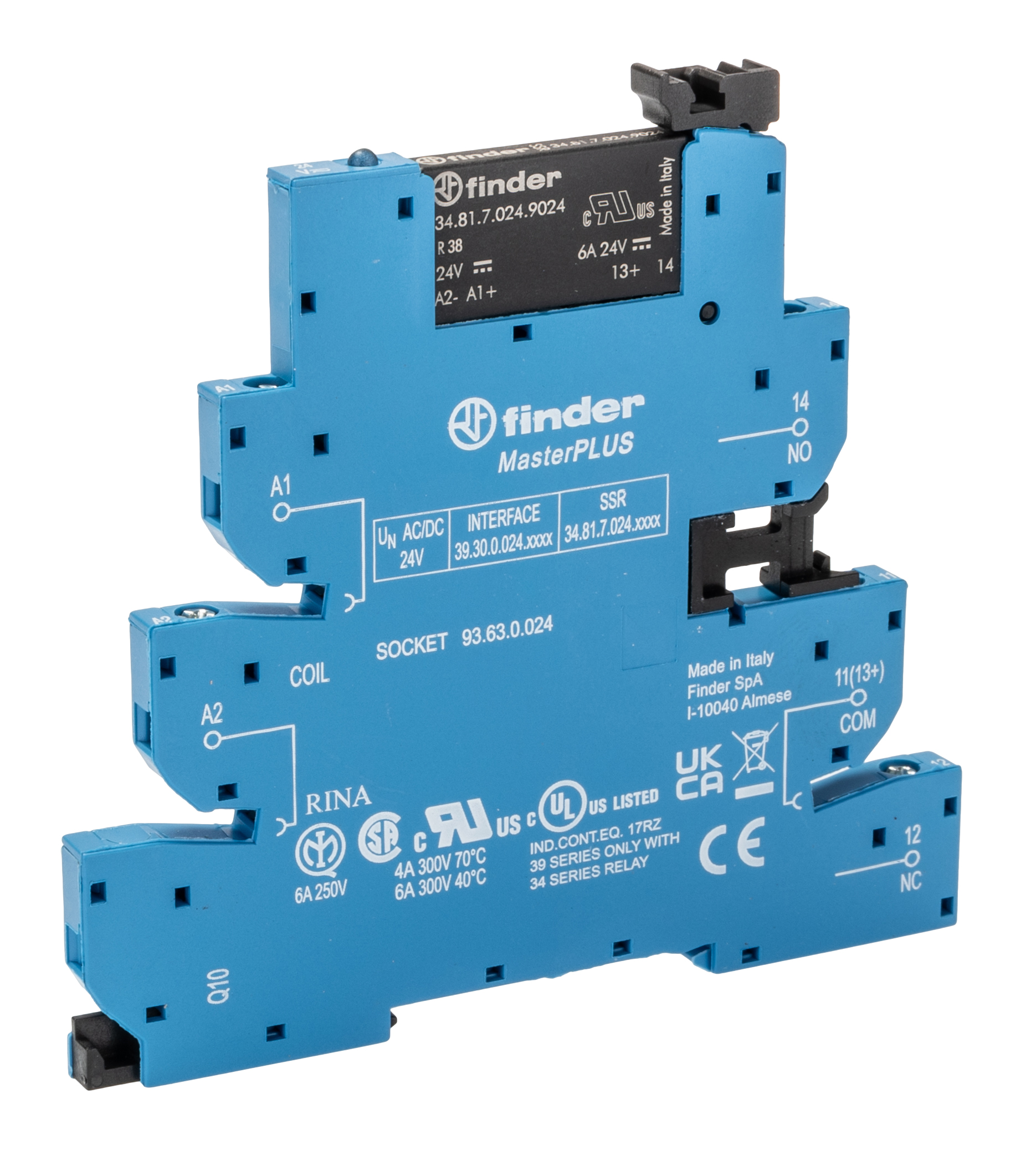 Finder Solid State Interface Relay 400V ac DIN Rail Screw