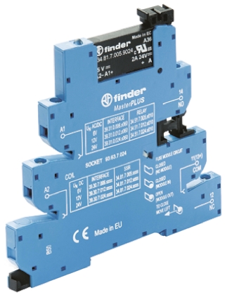 Finder 39 Solid State Interface Relay, Control:6.6V DIN Rail Screw
