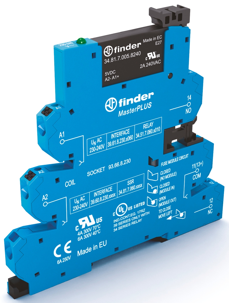 Finder Solid State Interface Relay 400V ac DIN Rail Push-in