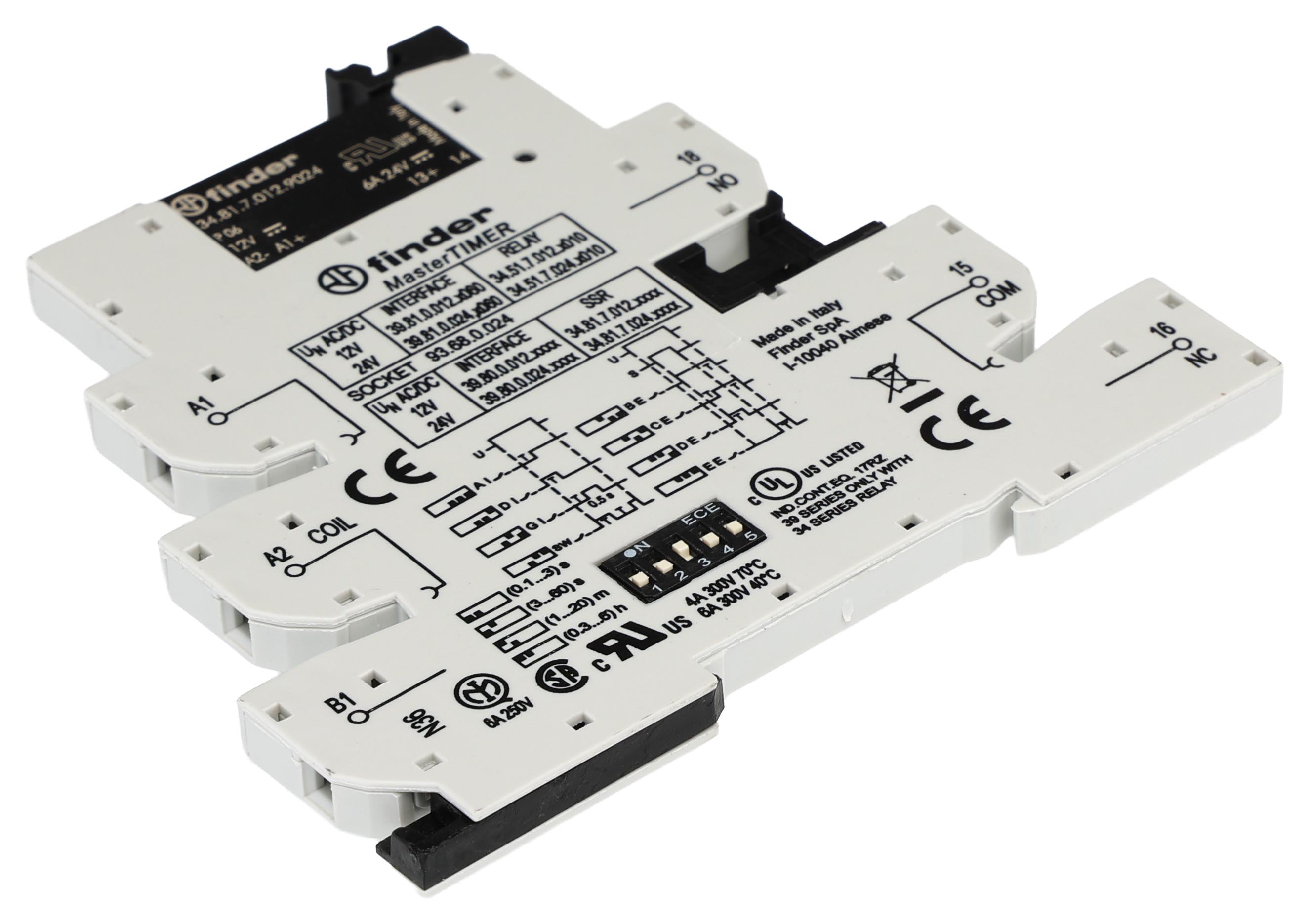 398000129024 Finder Solid State Interface Relay, Control:13.2V ac/dc DIN Rail Screw