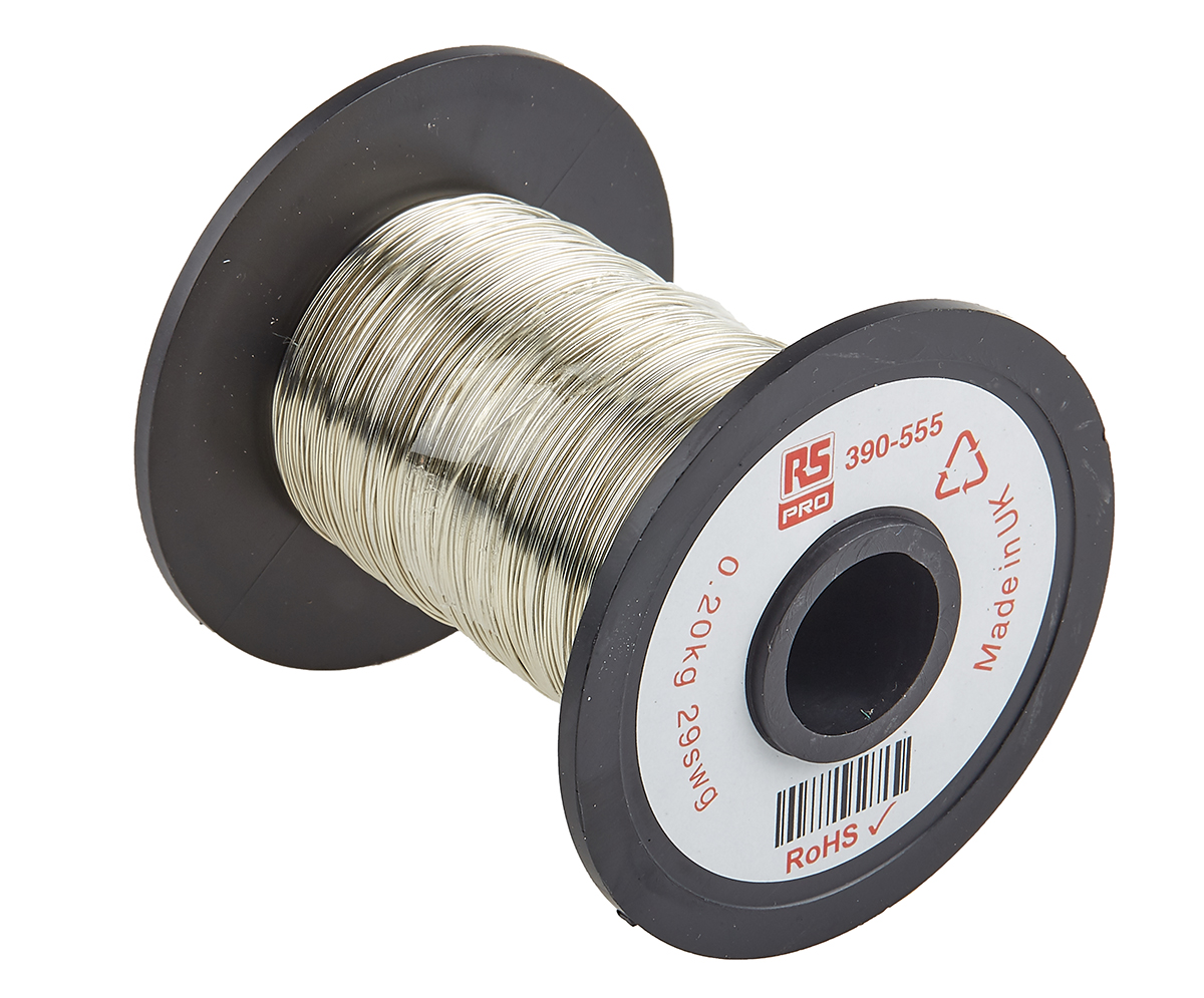 RS PRO  0.35 mm OD Tin  Copper Wire 234 m Reel