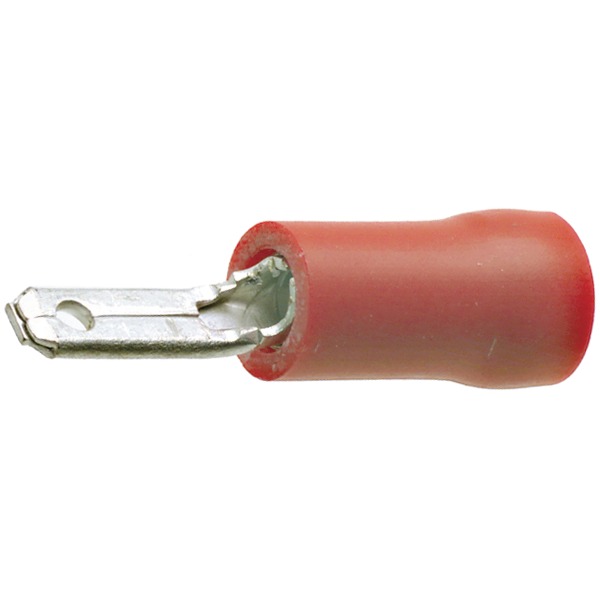 Vogt Red Insulated Male Spade Connector, 2.8 x 0.8 mm Tab Size 18 AWG to 20 AWG