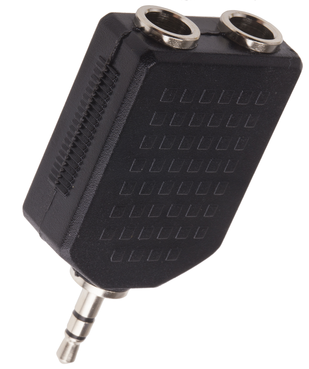 RS PRO Straight AV Adapter 1/4 in Stereo Female Audio Male 3.5 mm Stereo