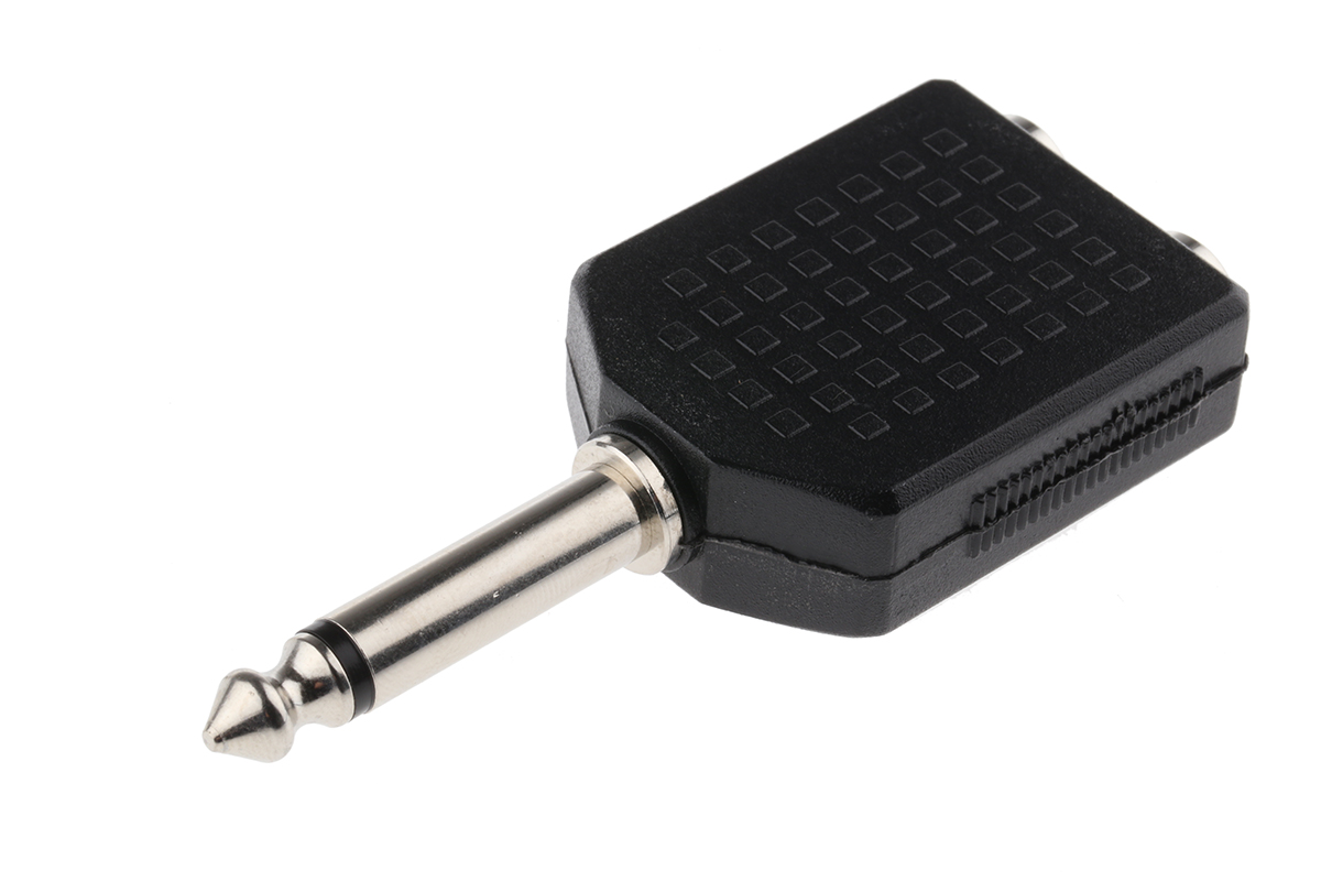 RS PRO Straight AV Adapter 1/4 in Mono Female Audio Male 1.4 in Mono