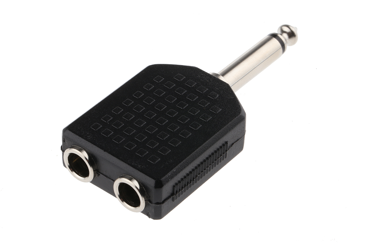 392-621 RS PRO Straight AV Adapter 1/4 in Mono Female Audio Male 1.4 in Mono