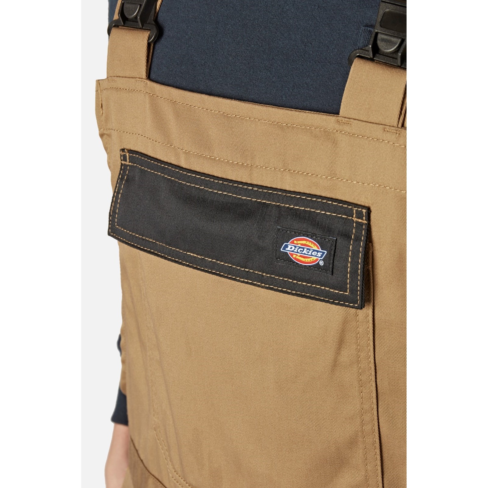 dk0a867nk151 Dickies Khaki Reusable Bib & Brace, L
