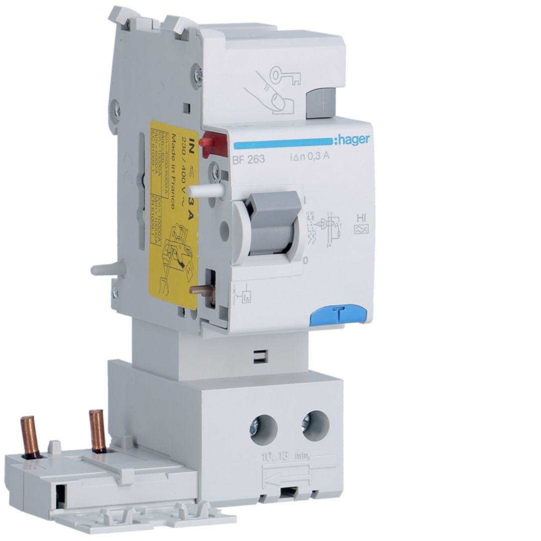 Hager BF RCCB, 63A, 2P Pole, 300mA, Type A