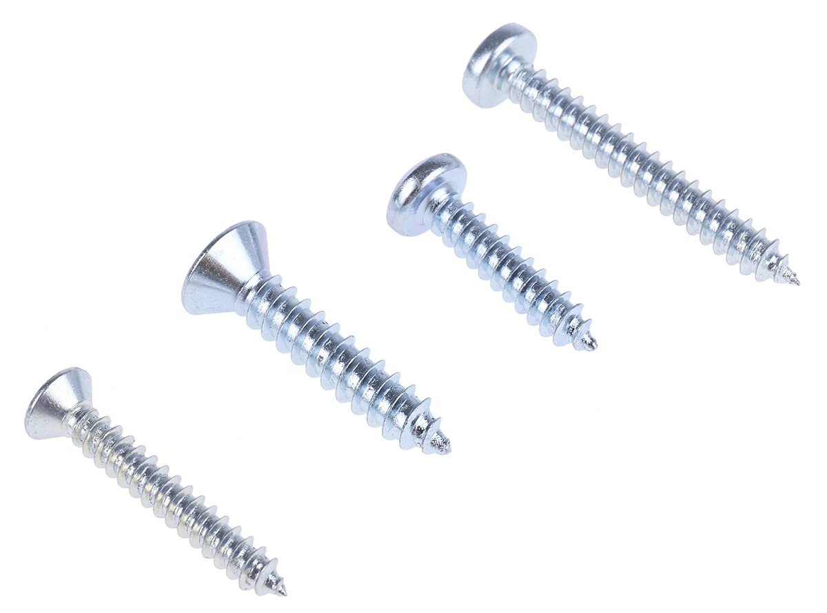 393-163 RS PRO Steel 1230 Piece Pozidriv Drive Self-Tapping Screw Drive Screw/Bolt Kit