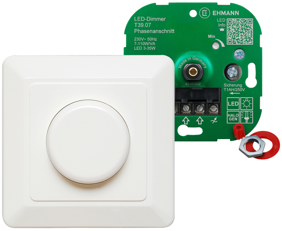 3960x0700 Bodo Ehmann 2 Way 1 Gang Rotary Dimmer Switch, 230V, 35 W