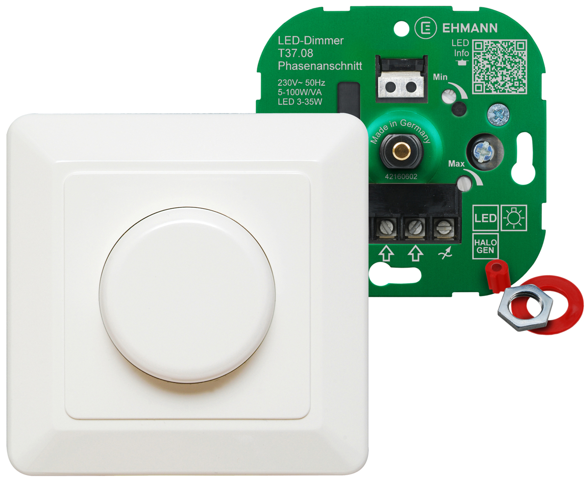 3960x0800 Bodo Ehmann 2 Way 1 Gang Rotary Dimmer Switch, 230V, 85 W