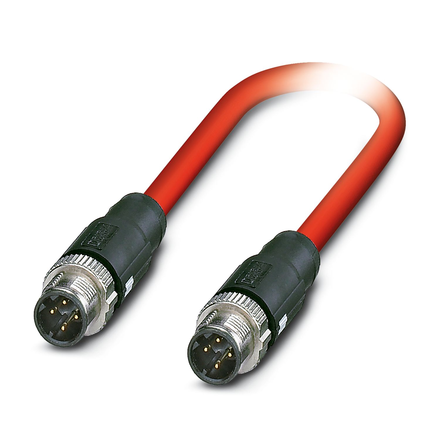 Phoenix Contact1158966, 15m Cat5, Red M12 to Male M12 Male, Shielded Shielded, Terminated PVC Sheath