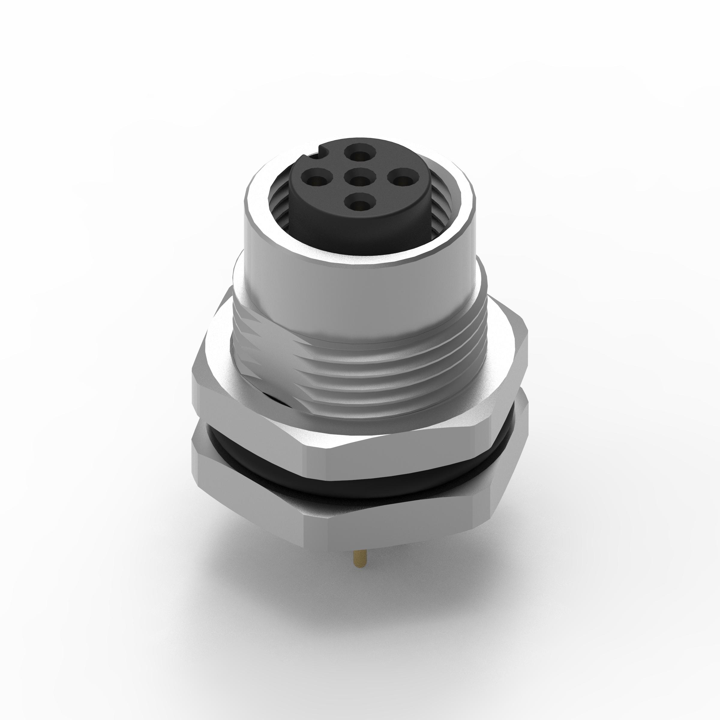Wurth Elektronik Circular Connector, 5 Contacts, Panel, M12 Connector, Socket, Female, IP68, WR-CIRC Series