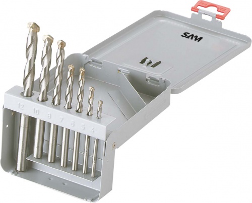 SAM 7-Piece Twist Drill Bit Set for Metal, 12mm Max, 4mm Min, High Speed Steel Bits