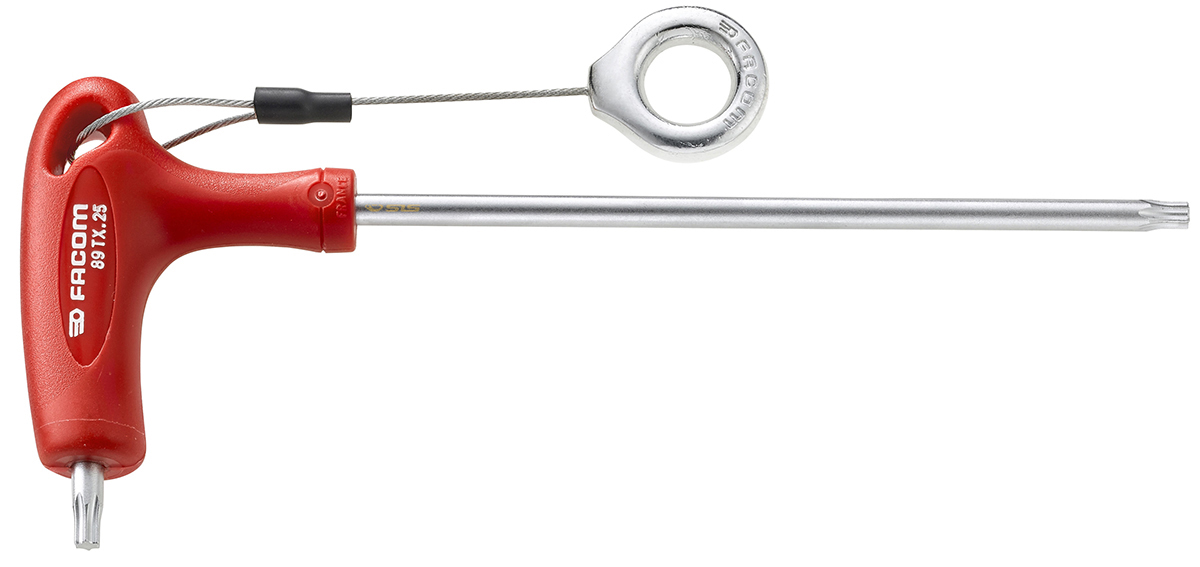 Facom 1-Piece Torx Key, T25 Size, P Shape, Long, Short Arm