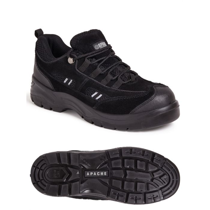 Sterling Safety Wear Unisex Black Toe Capped Safety Trainers, UK 3