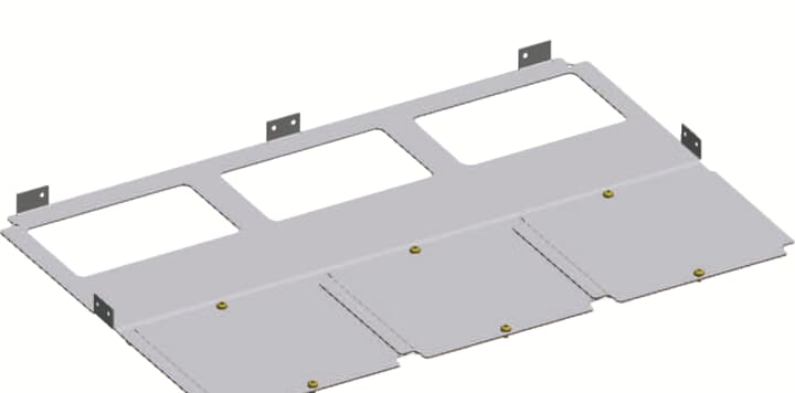 ABB Base Plate, 512mm W, 312mm L for Use with Cabinets TriLine