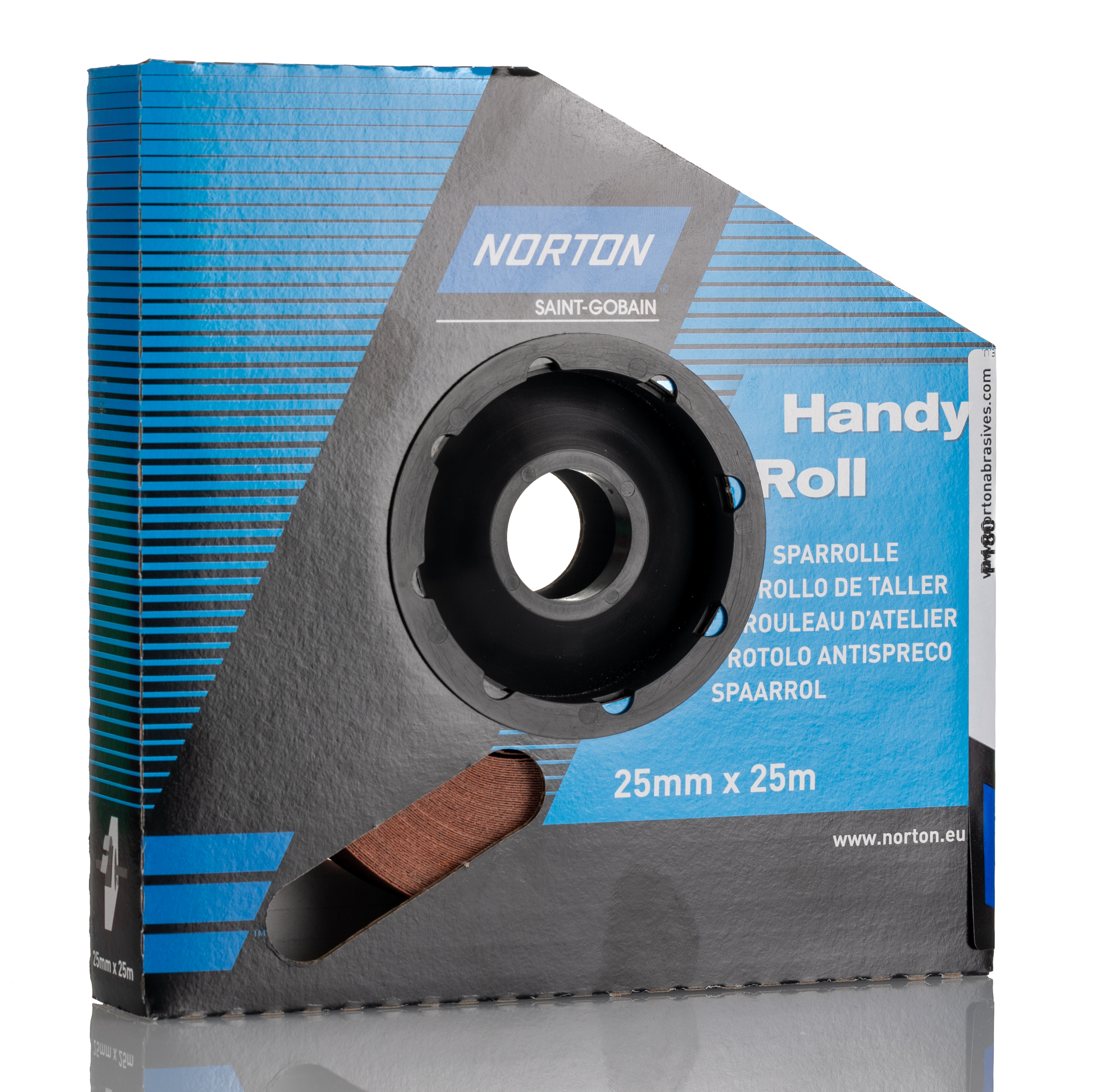 Norton P180 Grit Very Fine Sandpaper Roll, 25m x 25mm