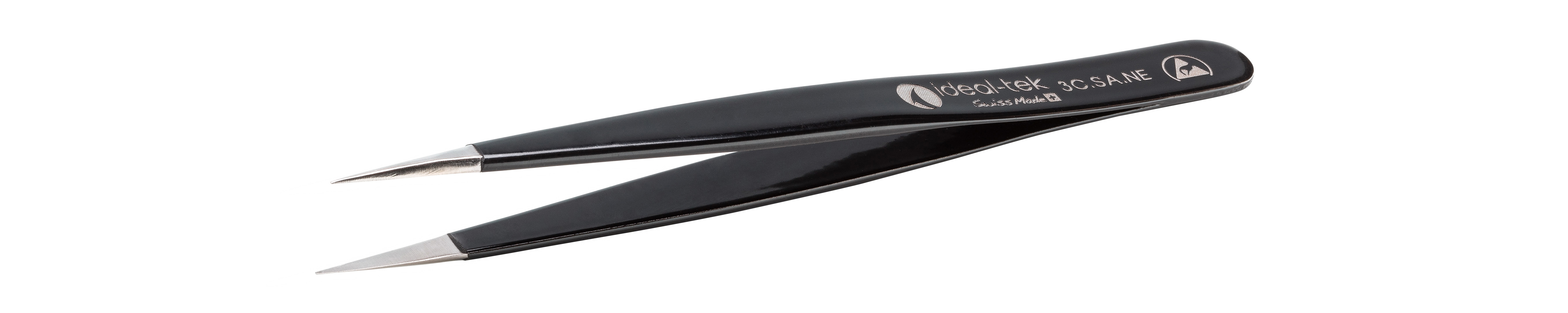 ideal-tek 110mm Stainless Steel Sharp ESD Safe Tweezer