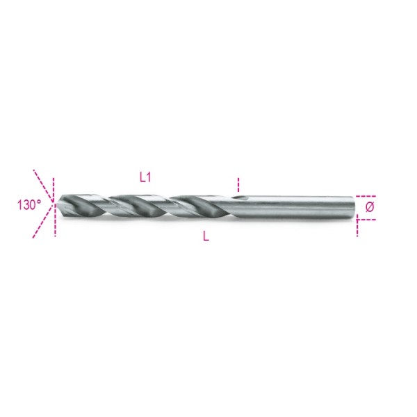 BETA 412 Series HSS Twist Drill Bit for Metal, 12.75mm Diameter, 151 mm Overall