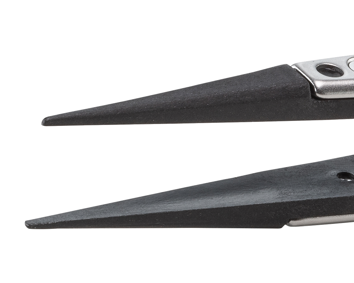 3cfrsa1 ideal-tek 130mm Stainless Steel, Carbon Fibre, Polyamide 66 Fine, Straight, Pointed ESD Safe Tweezer