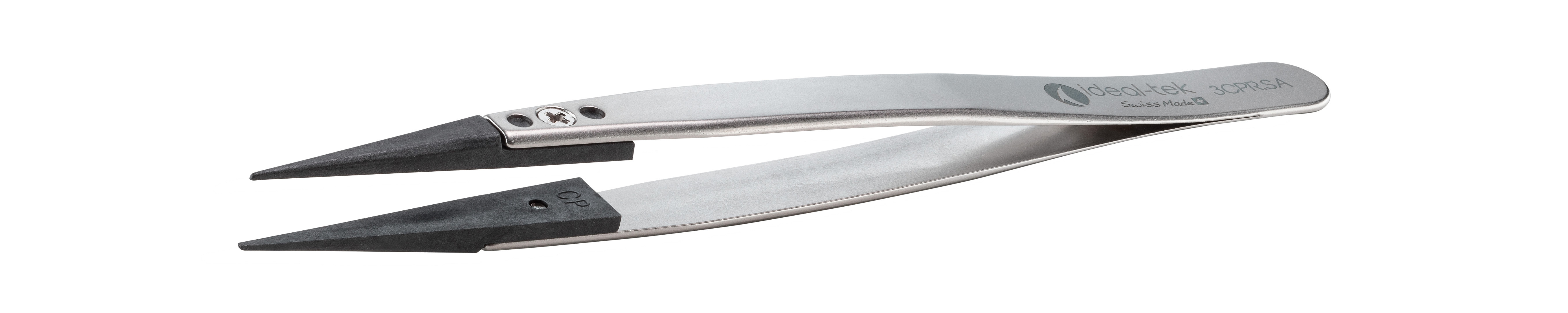 ideal-tek 130mm Polyetheretherketone, Stainless Steel Straight, Fine, Pointed ESD Safe Tweezer