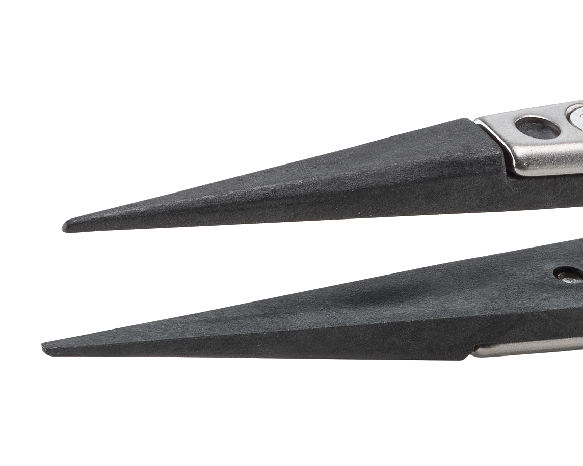 3cprsa1 ideal-tek 130mm Polyetheretherketone, Stainless Steel Straight, Fine, Pointed ESD Safe Tweezer