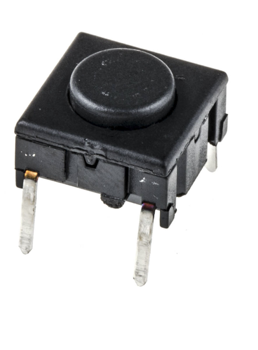 MEC IP67 Black Tactile Switch Round, SPST 50 mA 24 V dc, PCB