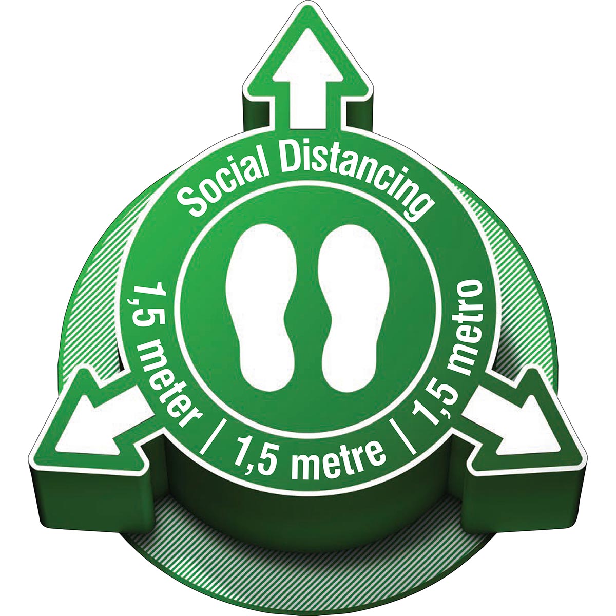 Brady Vinyl Social Distancing 1.5 metro, 5 meter, 1.5 metre, Social Distancing 1 Sign