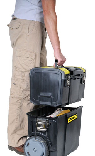 1-70-327 Stanley 2 in 1 2 drawers  Plastic Tool Box 2 Wheels, 470 x 573 x 295mm