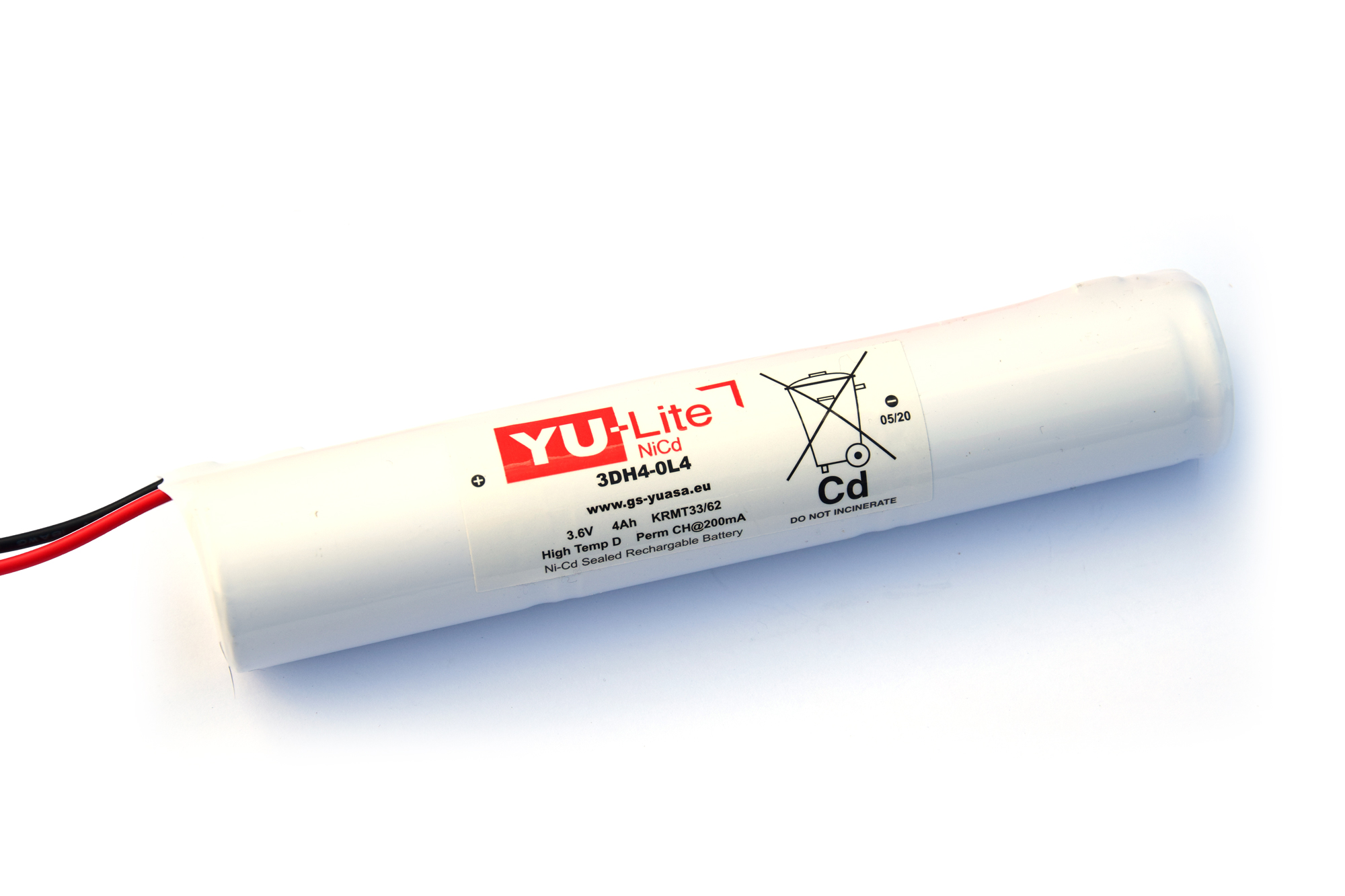 Yuasa NiCd 3.6 V Battery, 4500 mAh x 59 mm