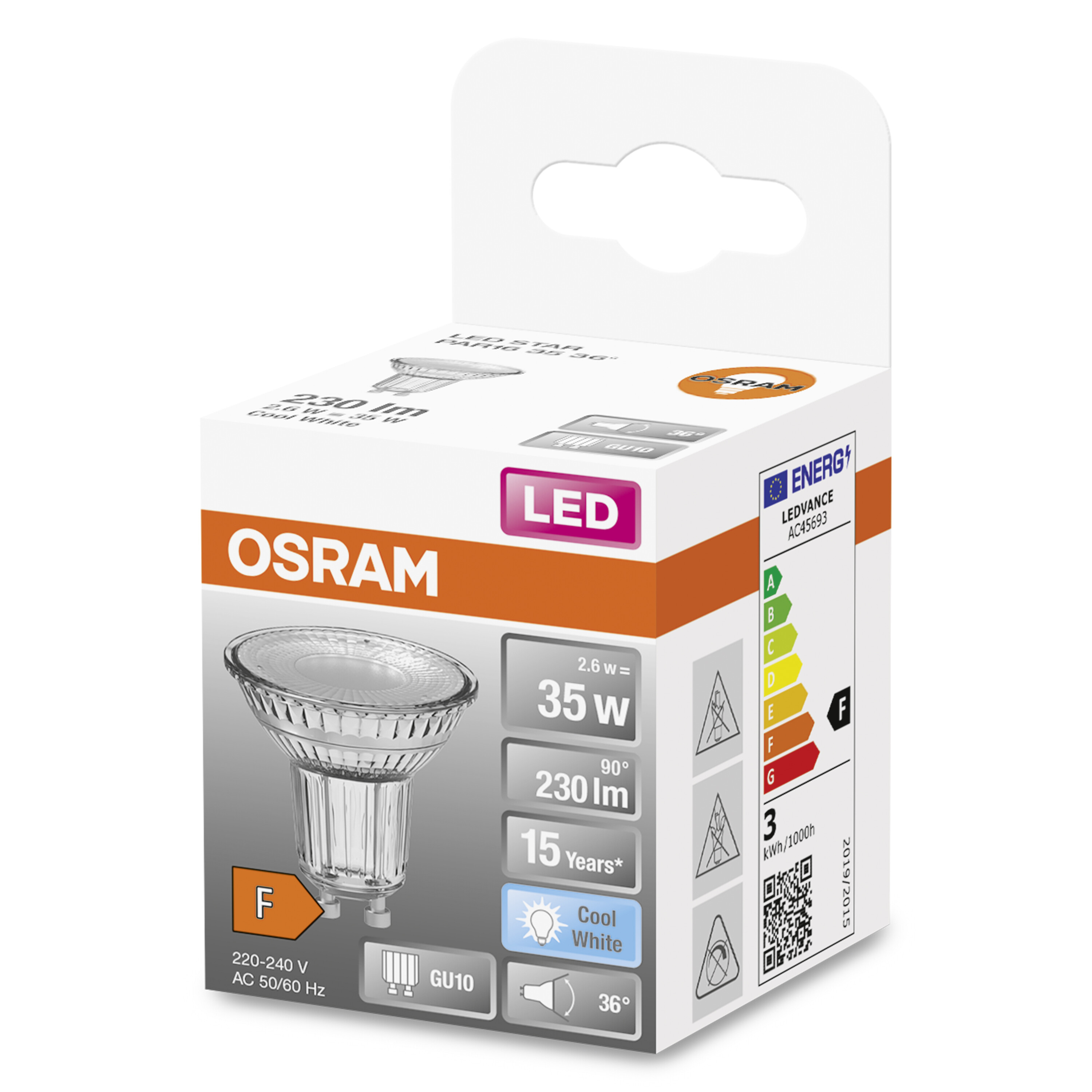 4058075431737 LEDVANCE LED LED Luminaire, 240 V, 50 x 54 mm, 2.6 W