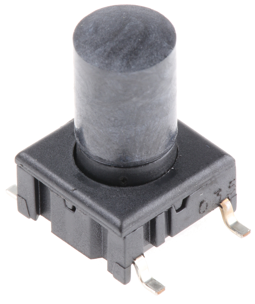 MEC IP67 Black Tactile Switch Button, 9.9 mm, SPST 50 mA 24 V dc, PCB