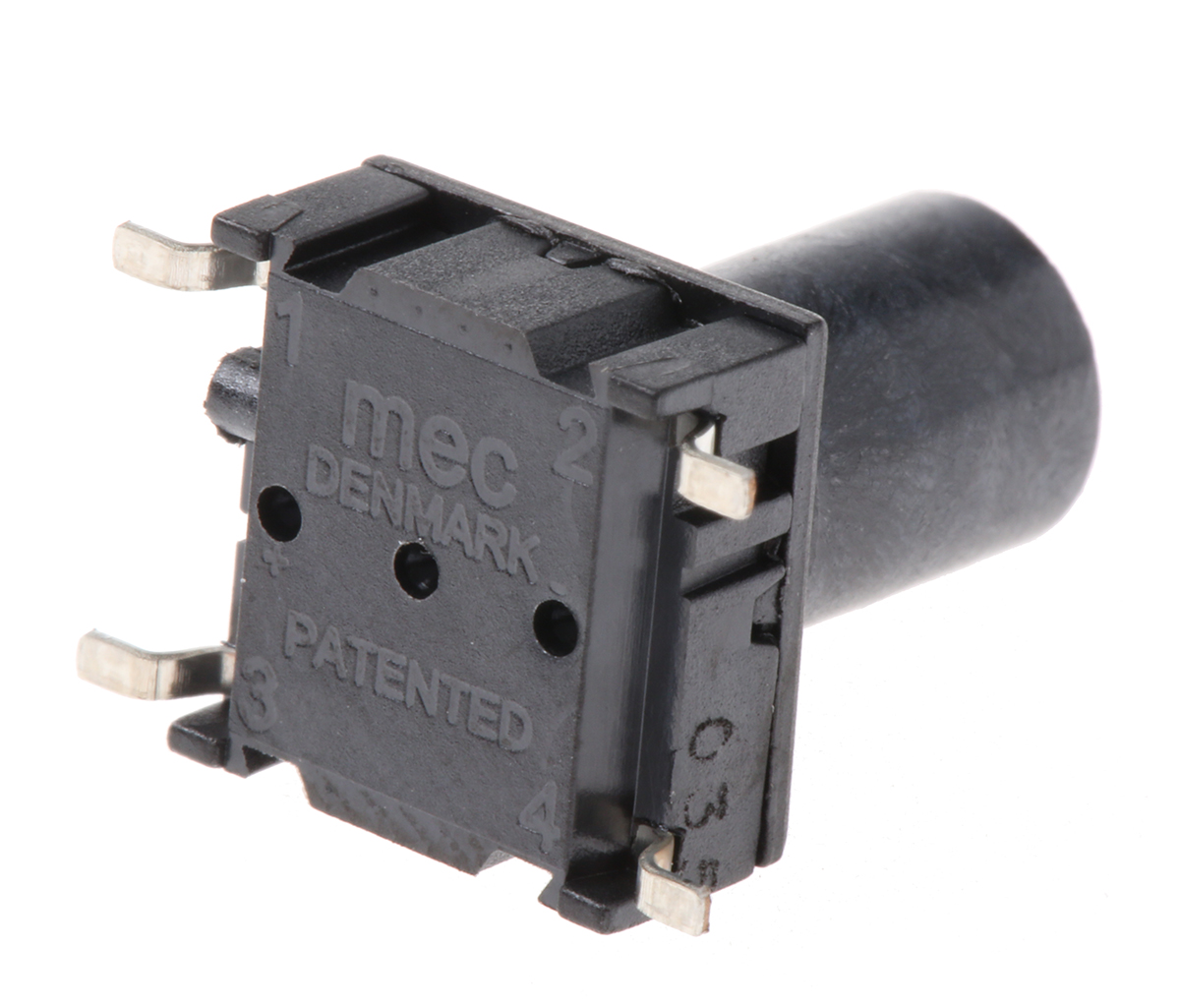 3esh9-150 MEC IP67 Black Tactile Switch Button, 9.9 mm, SPST 50 mA 24 V dc, PCB