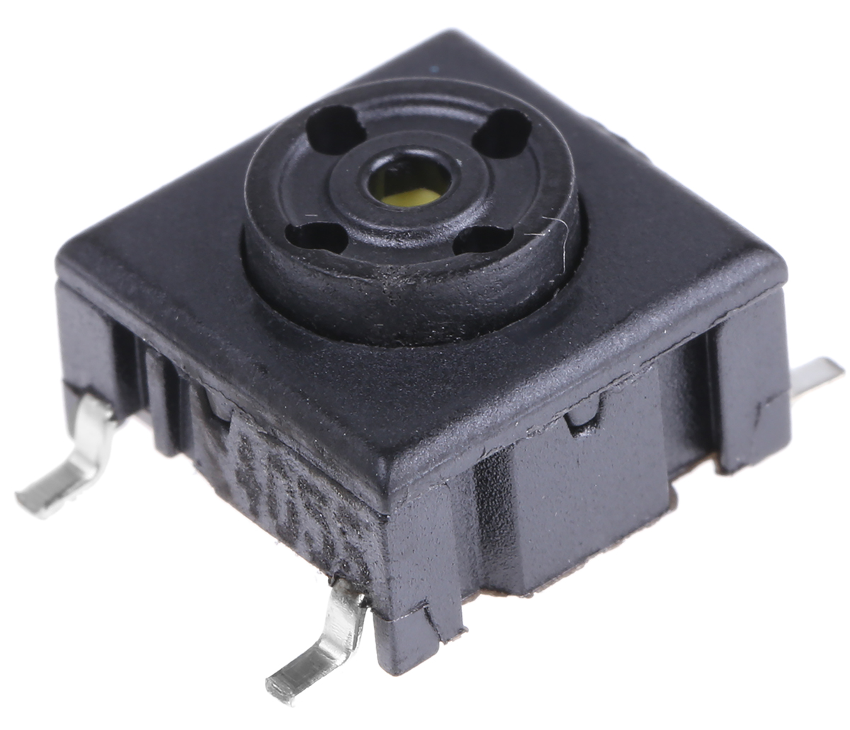 MEC IP67 Black Tactile Switch, SPST 50 mA 24 V dc, Through Hole, Surface