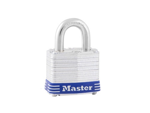 Master Lock Key Laminated Steel, Hardened Steel Steel Padlock, 7 mm Shackle, 40 mm Body