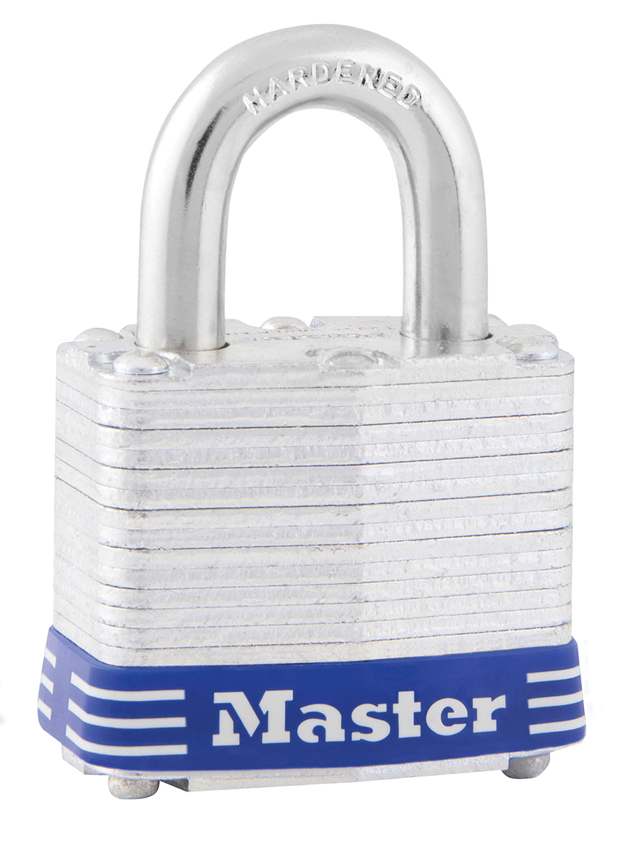 Master Lock Key Hardened Steel, Laminated Steel Padlock Weatherproof, 7 mm Shackle, 40 mm Body