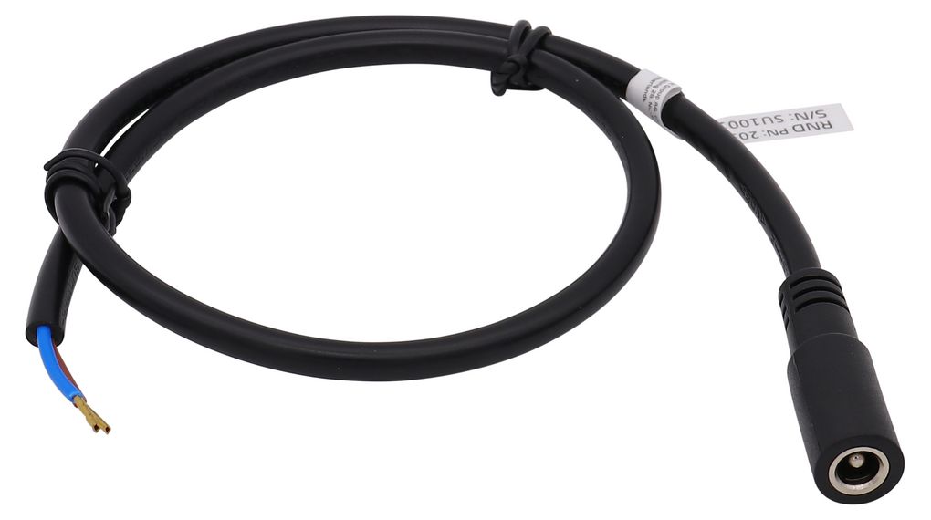 RND Straight DC Socket Plug to Bare End Cable, 300mm