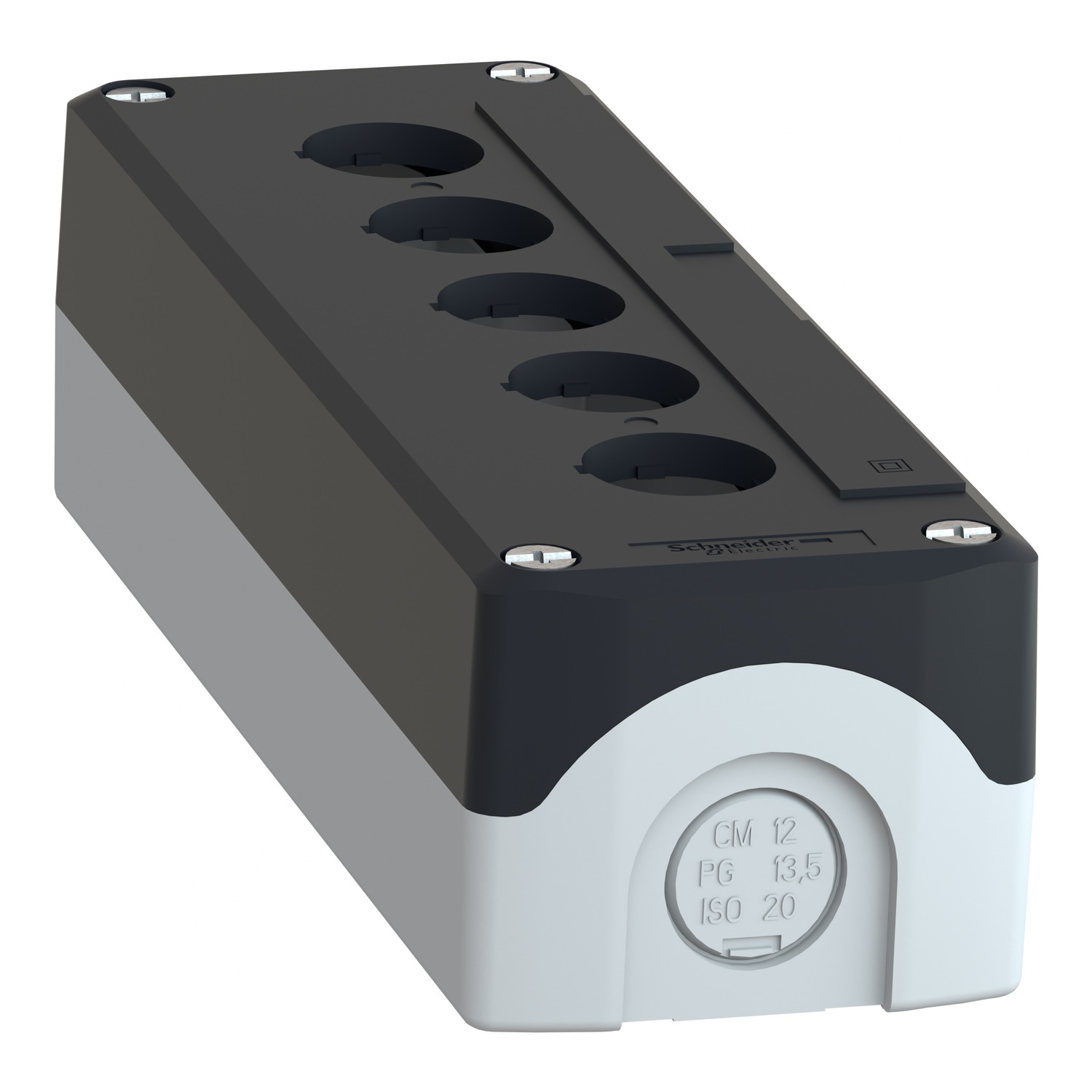 xald05 Schneider Electric Grey Plastic Harmony Control Station Enclosure - 5 Hole 22 mm Diameter