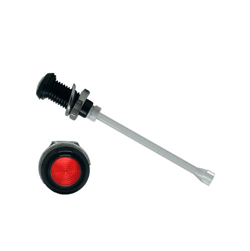 RHD-1640-F9PZR67PR Bivar, Panel Mount Vertical LED Light Pipe, Red Round Lens