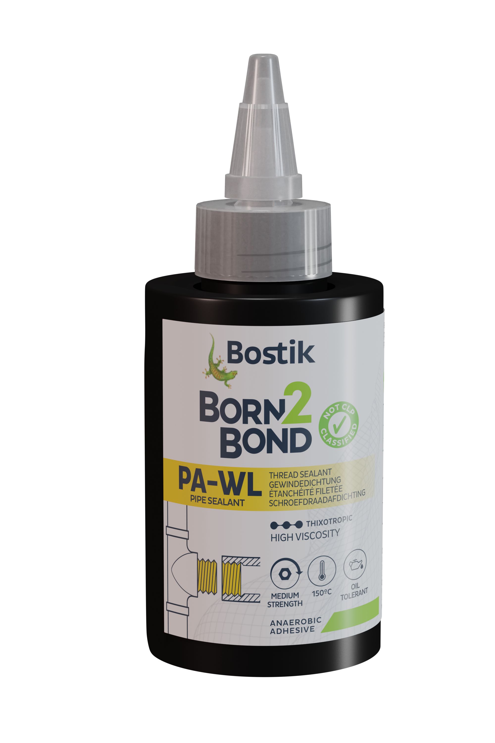 Bostik Born2Bond PA-WL Yellow Pipe Sealant, 50 ml, 30 min Cure Time