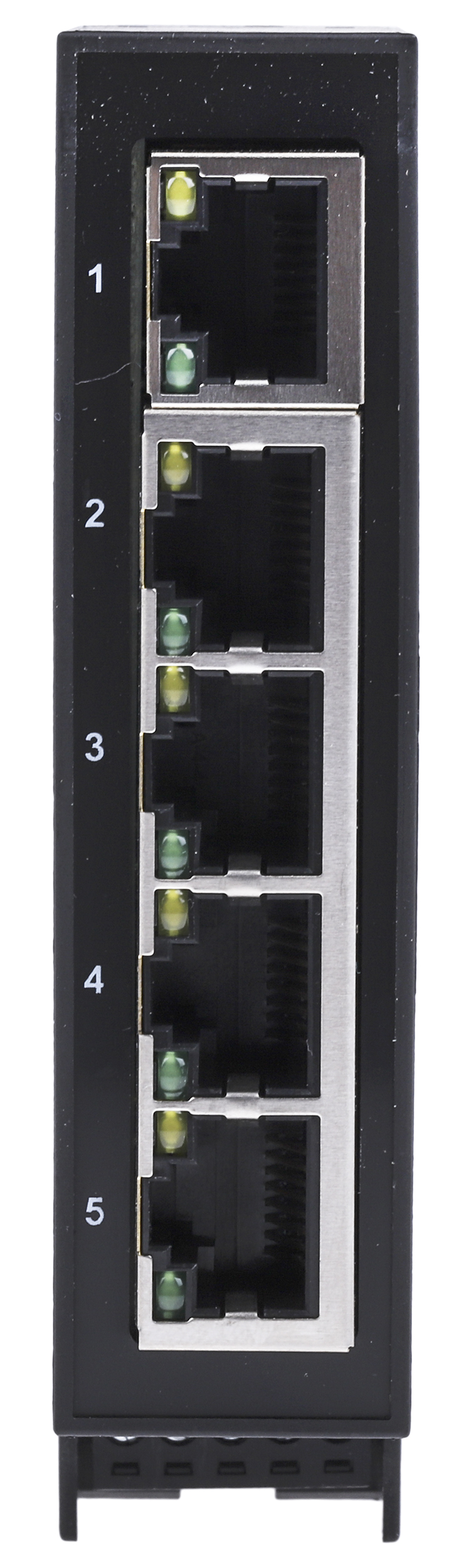 189-0537 RS PRO DIN Rail Mount Industrial Ethernet Switch, 5 RJ45 Ports, 1000Mbit/s Transmission, 5 → 30V dc